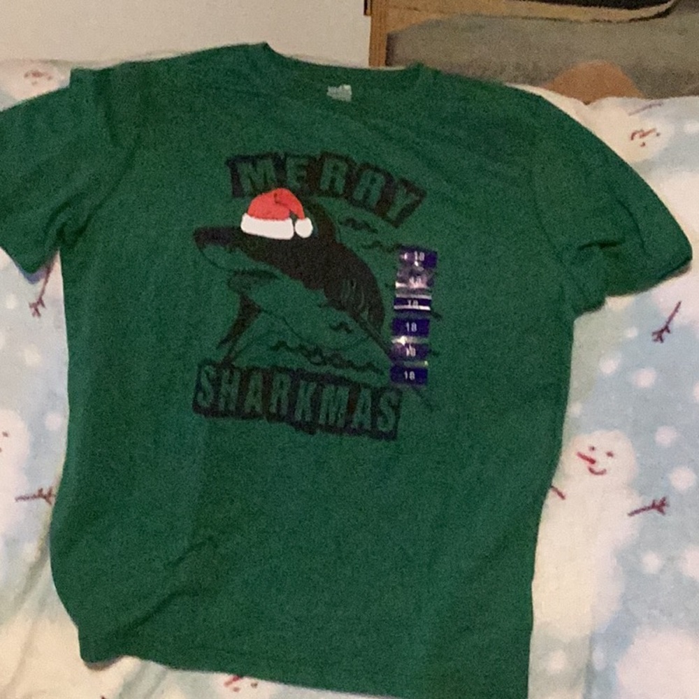 CHRISTMAS Short Sleeved Tee “MERRY SHARKMAS”